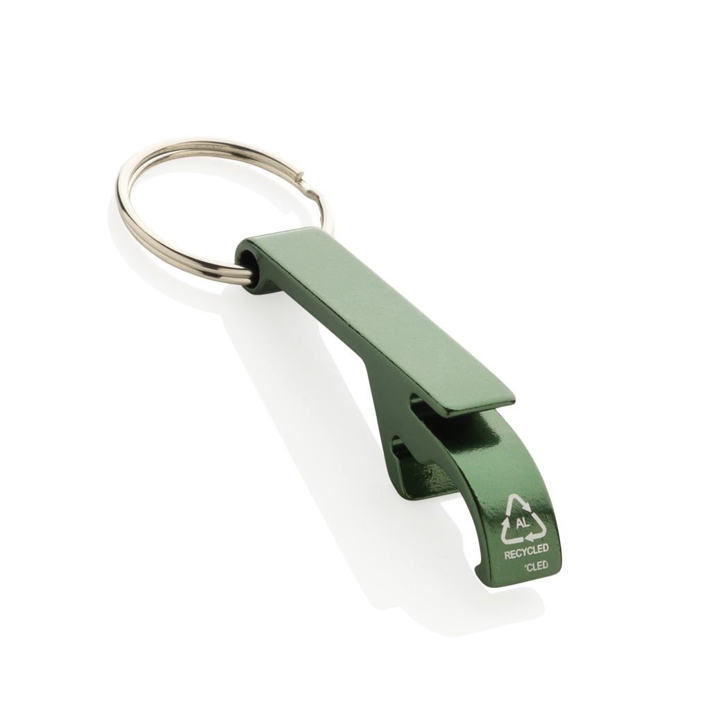 Flaschen- und Dosenöffner aus RCS recyceltem Aluminium, grün