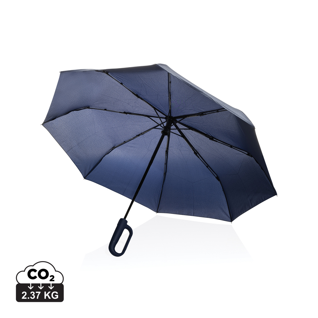 Yara 21“ AWARE™ rPET Regenschirm mit Karabiner, navy blau