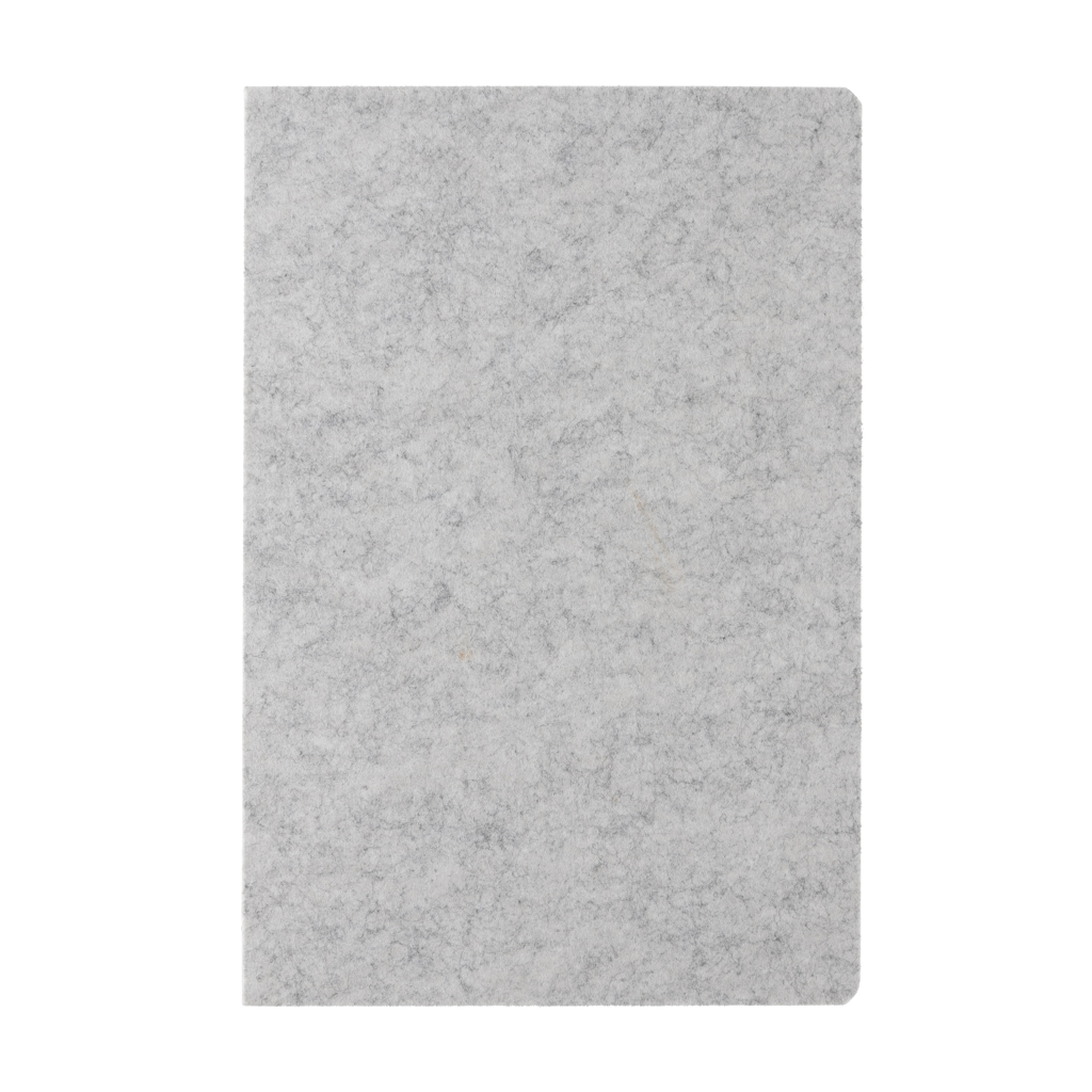 Phrase GRS-zertifiziertes A5-Notizbuch aus recyceltem Filz, grau