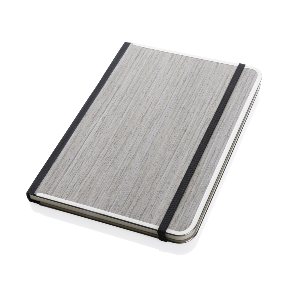 Treeline A5 Deluxe Notizbuch mit Holzeinband, grau