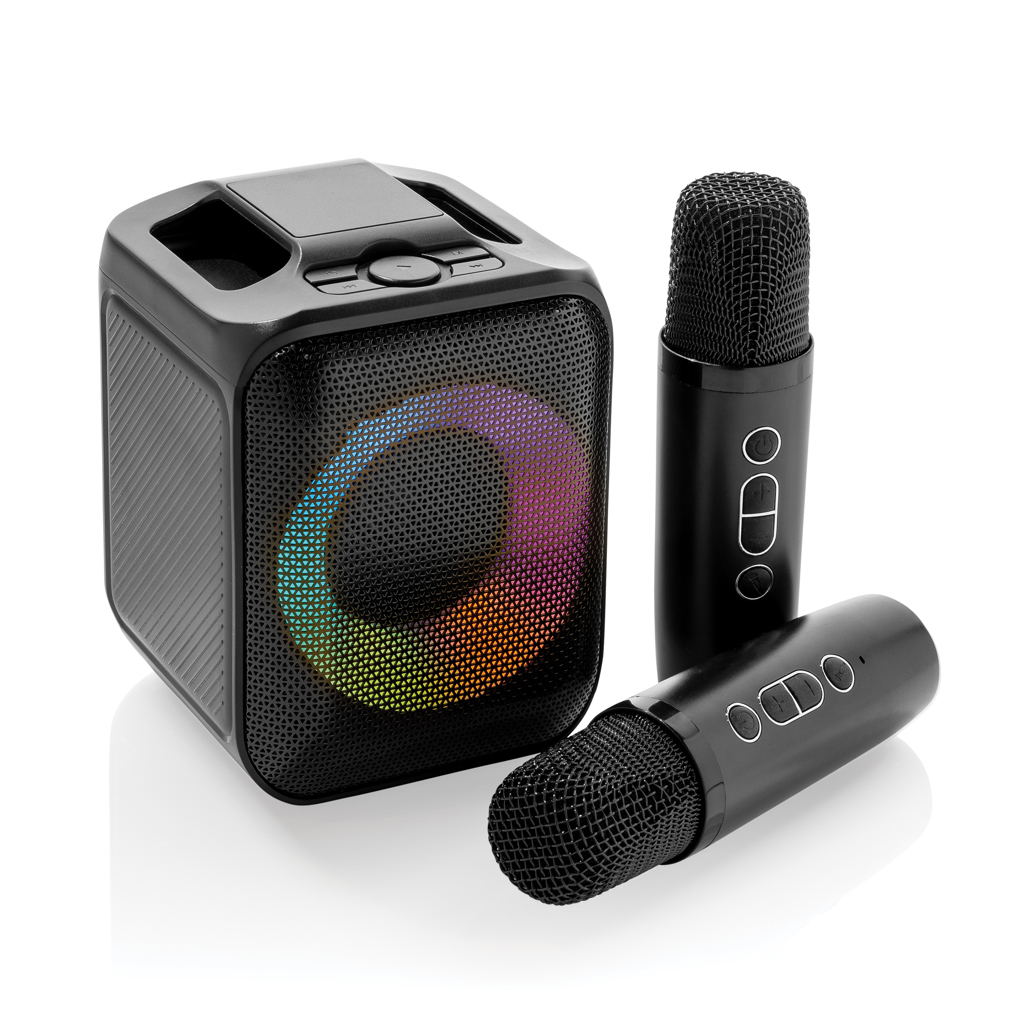 Singvibe Karaoke-Set mit Doppelmikrofon aus RCS rec. ABS, schwarz