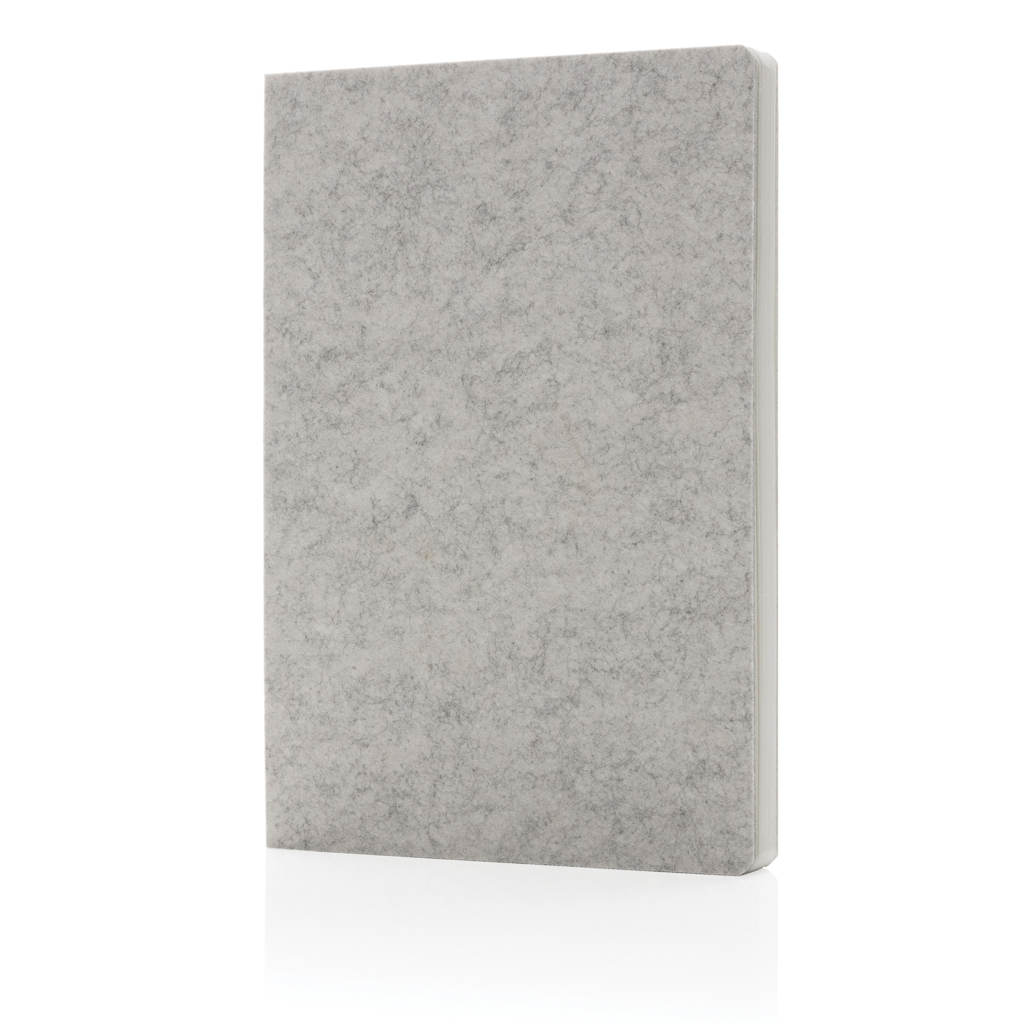 Phrase GRS-zertifiziertes A5-Notizbuch aus recyceltem Filz, grau