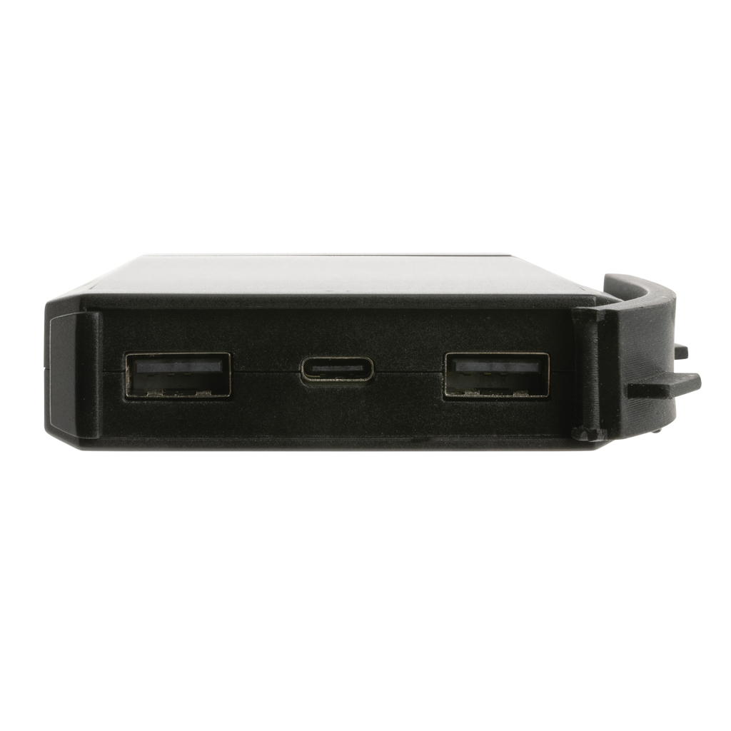 Skywave 10000mAh Solarpowerbank aus RCS recycelt. Kunststoff, schwarz