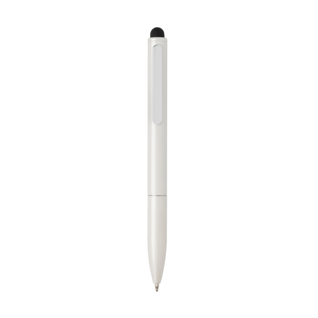 Kymi Stift mit Stylus aus RCS recyceltem Aluminum, weiß