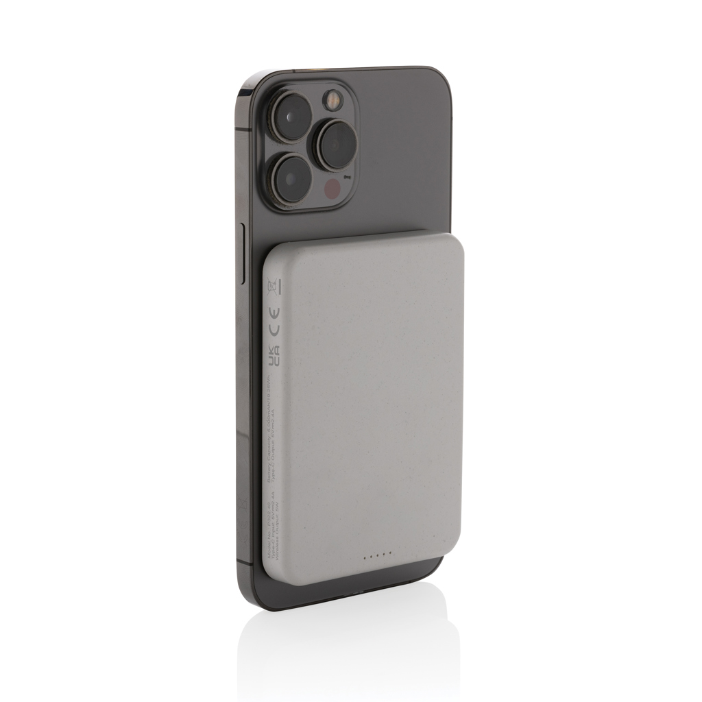 Magnetix 5.000mAh magnetische Powerbank aus RCS recycel. ABS, weiß