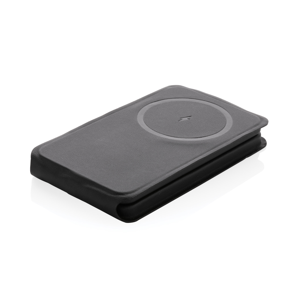 Swiss Peak 15W 3-in-1 magnetischer Wireles Charger aus rPU, schwarz
