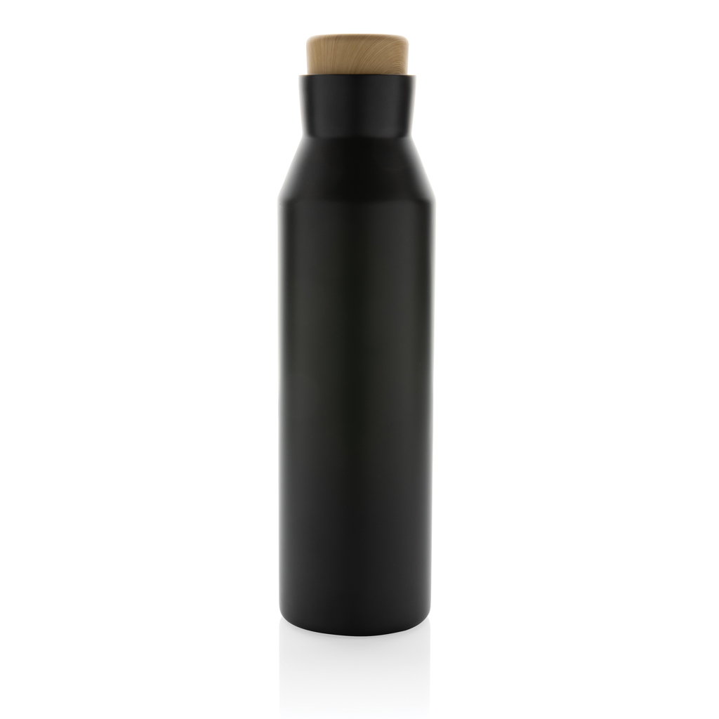 Gaia Vakuumflasche aus RCS recyceltem Stainless-Steel, schwarz