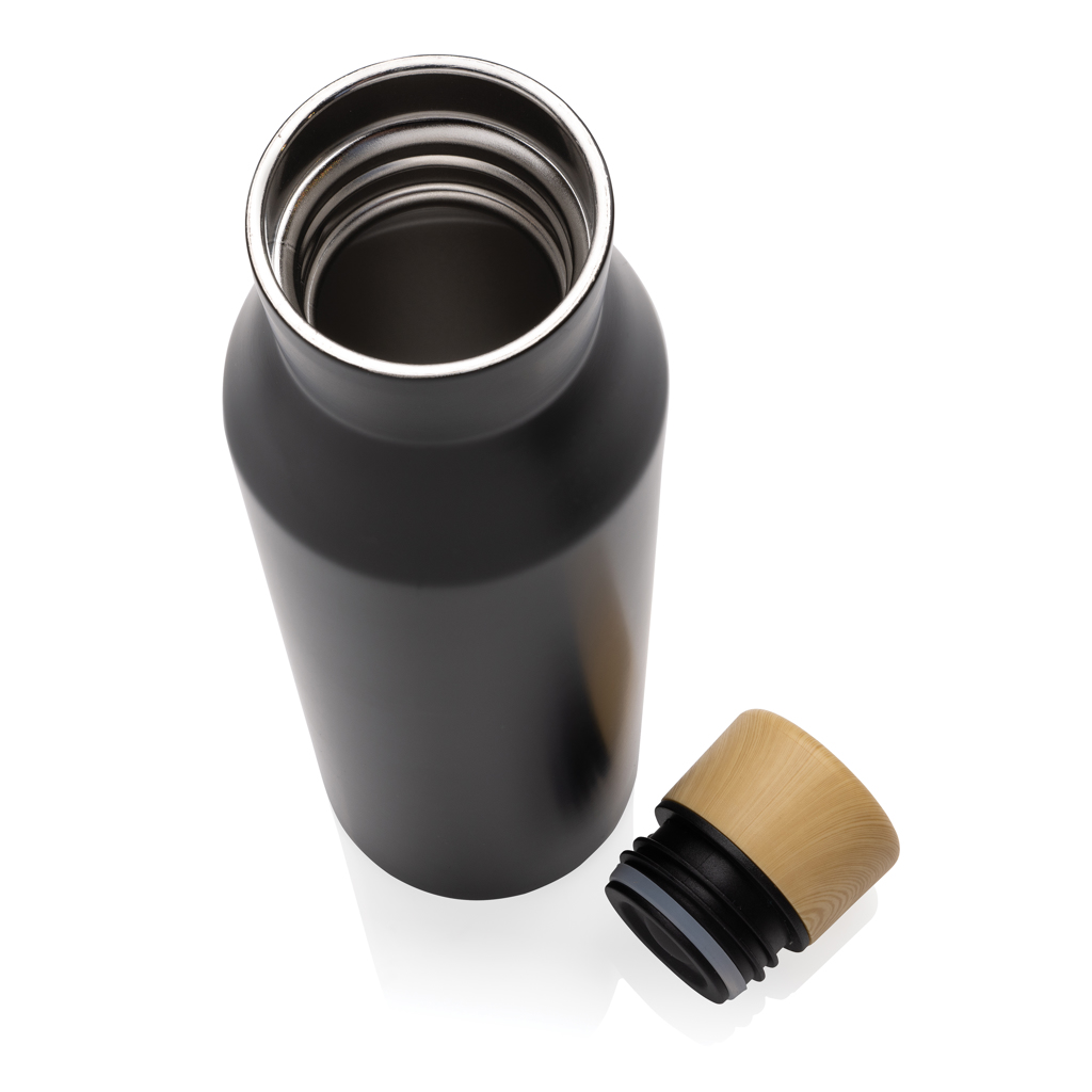 Gaia Vakuumflasche aus RCS recyceltem Stainless-Steel, schwarz