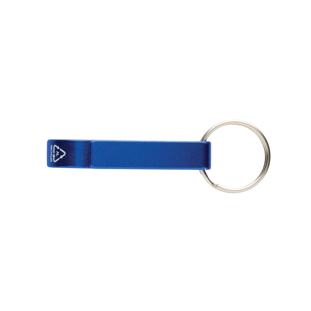 Flaschen- und Dosenöffner aus RCS recyceltem Aluminium, blau