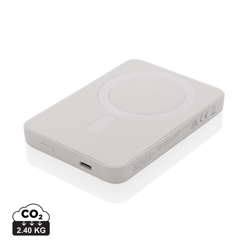 Magnetix 5.000mAh magnetische Powerbank aus RCS recycel. ABS, weiß