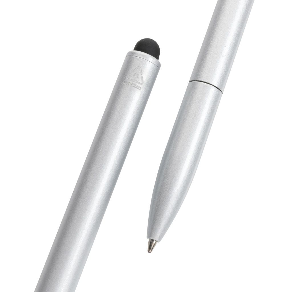 Kymi Stift mit Stylus aus RCS recyceltem Aluminum, silber