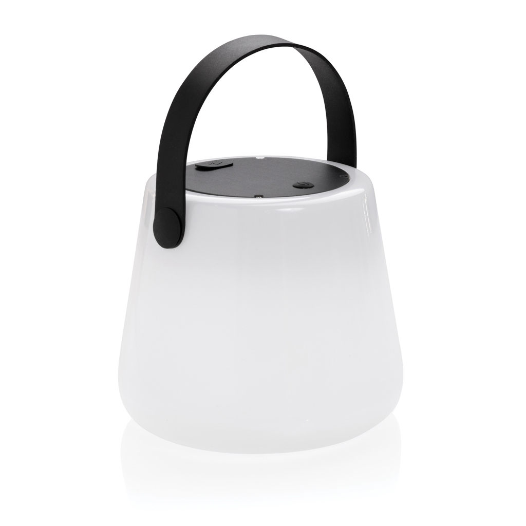 SolarGlow Außenleuchte aus RCS rec. Kunststoff mit USB-Lampe, weiß