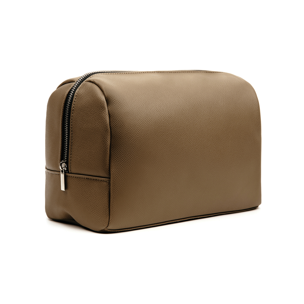 VINGA Bermond Kulturtasche aus RCS recyceltem PU, braun