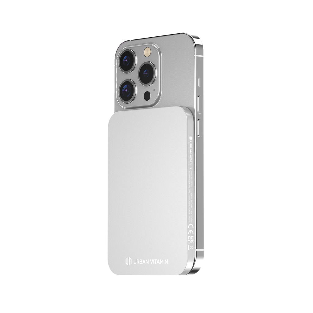 Urban Vitamin Burbank 3000mAh Powerbank aus RCS Plastik/Alu, silber