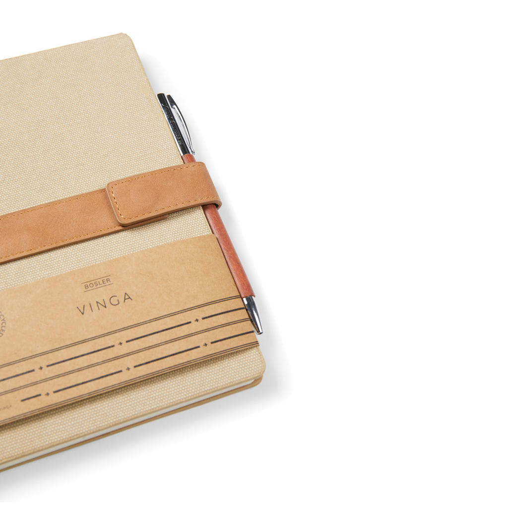 VINGA Bosler Notizbuch aus RCS recyceltem Papier, beige