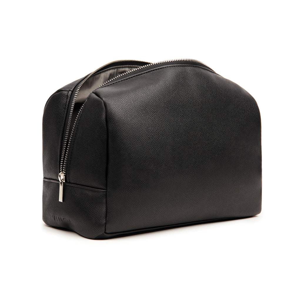 VINGA Bermond Kulturtasche aus RCS recyceltem PU, schwarz