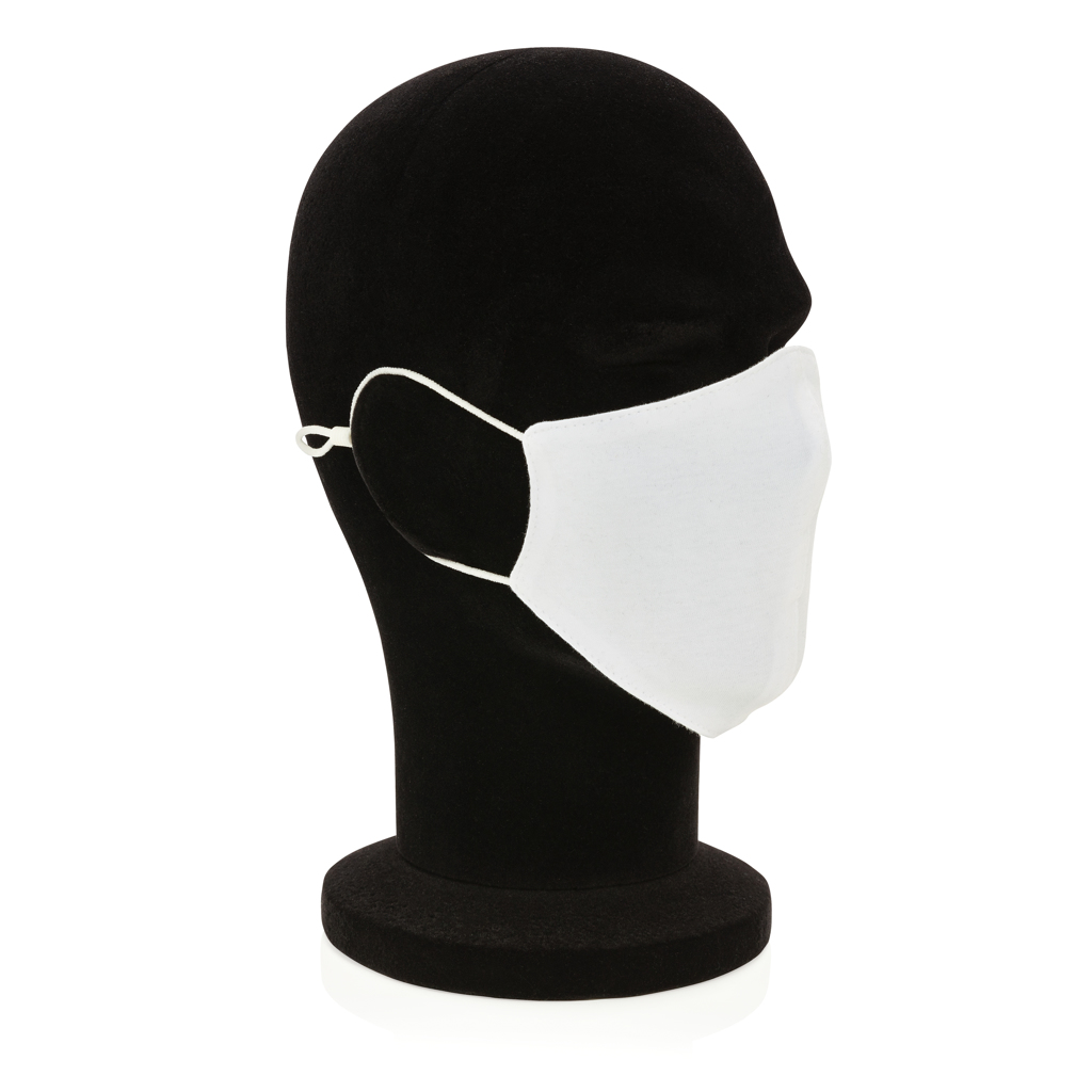 Wiederverwendbare 2-lagige Baumwoll-Gesichtsmaske, weiß
