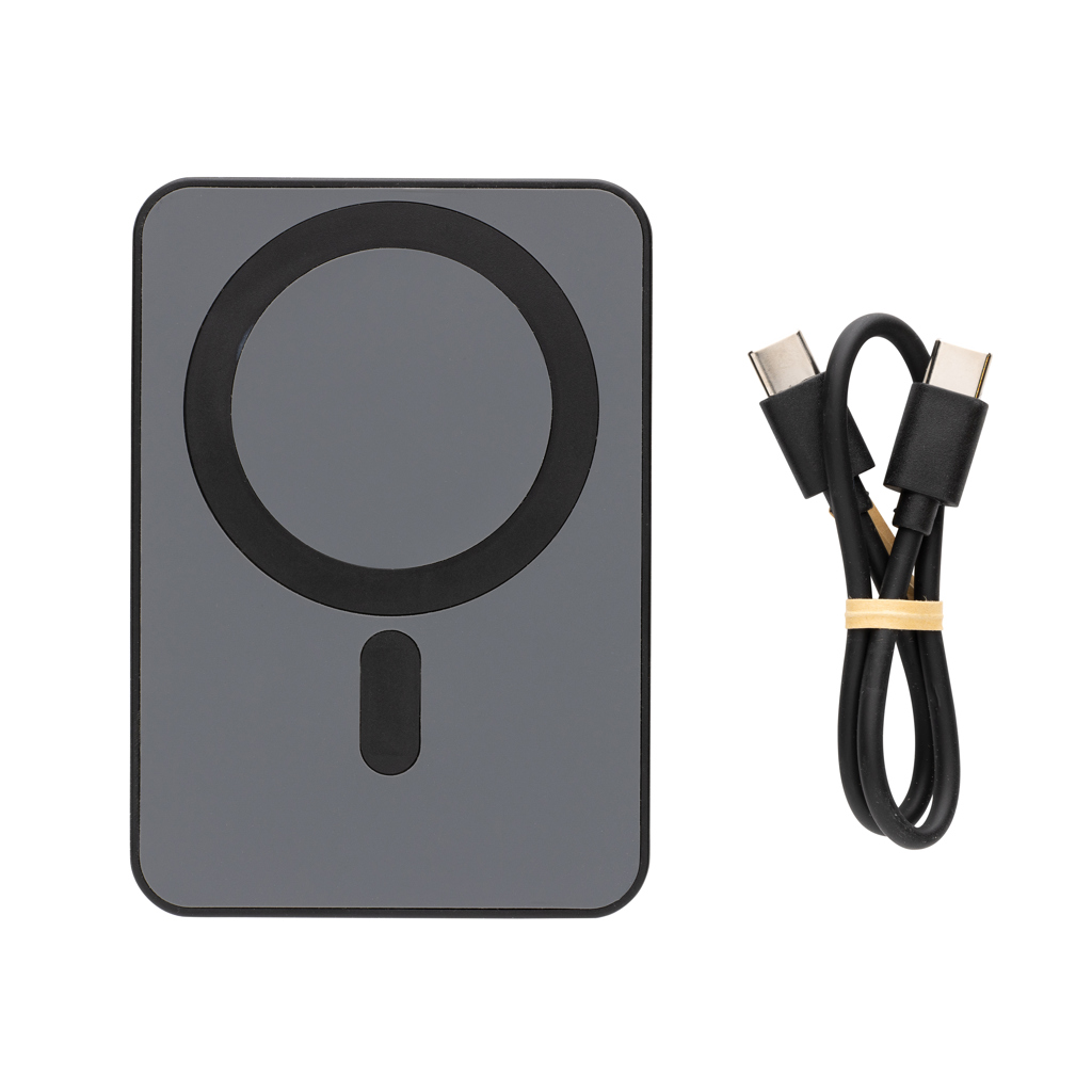 Magnetix 5.000mAh magnetische Powerbank aus RCS recycel. ABS, schwarz