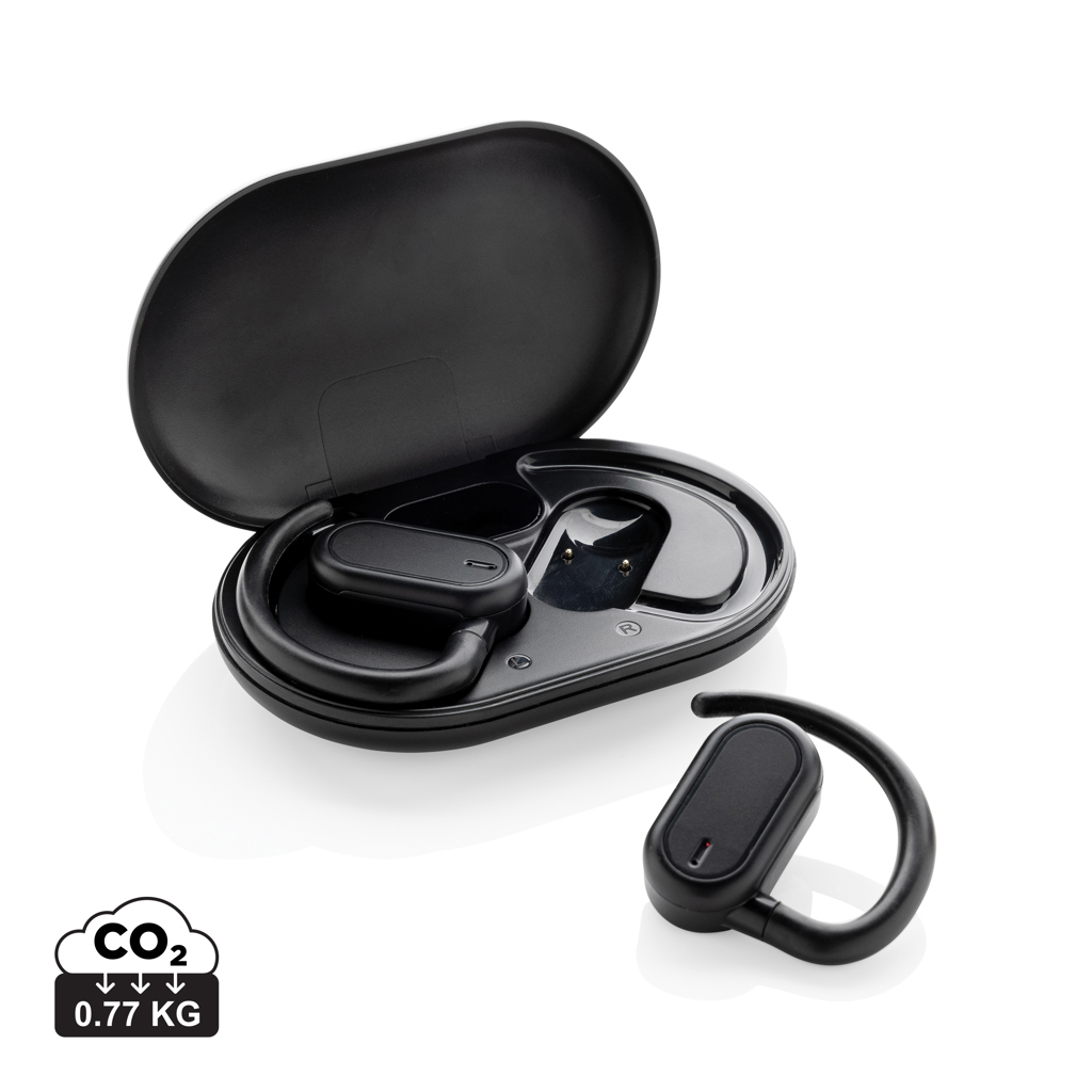 Fitsound TWS-Ohrhörer aus RCS recyceltem Kunststoff, schwarz