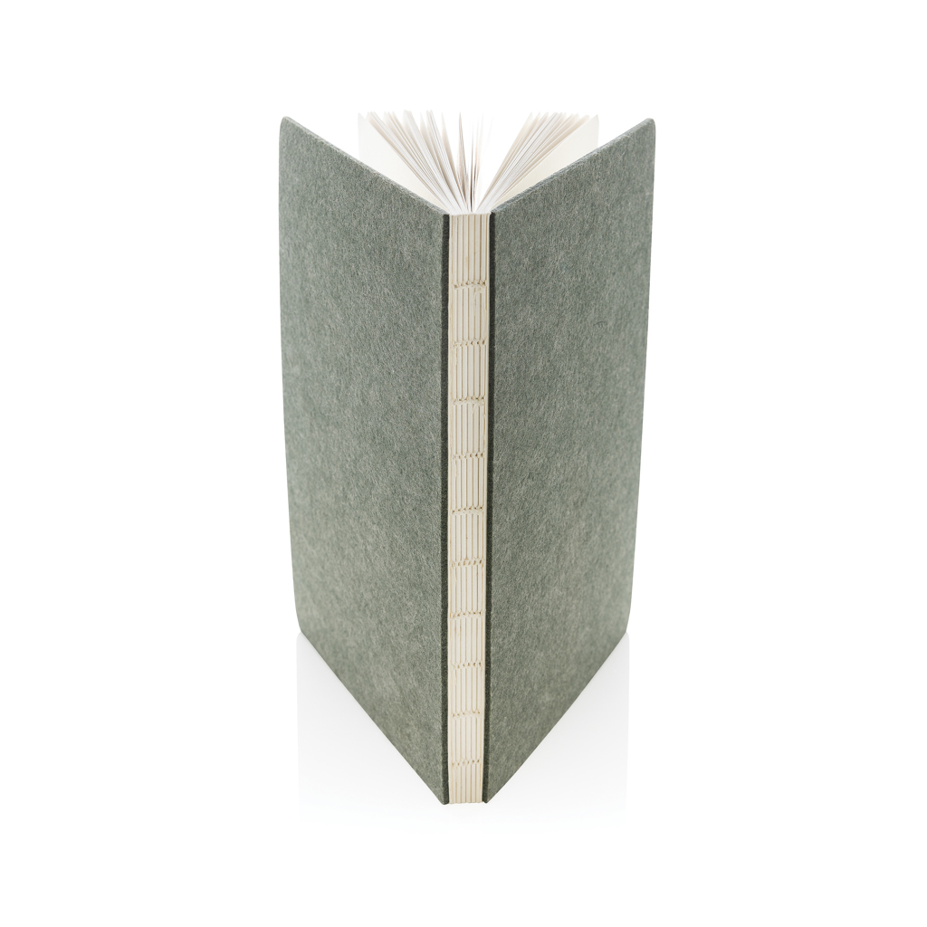 Phrase GRS-zertifiziertes A5-Notizbuch aus recyceltem Filz, grün