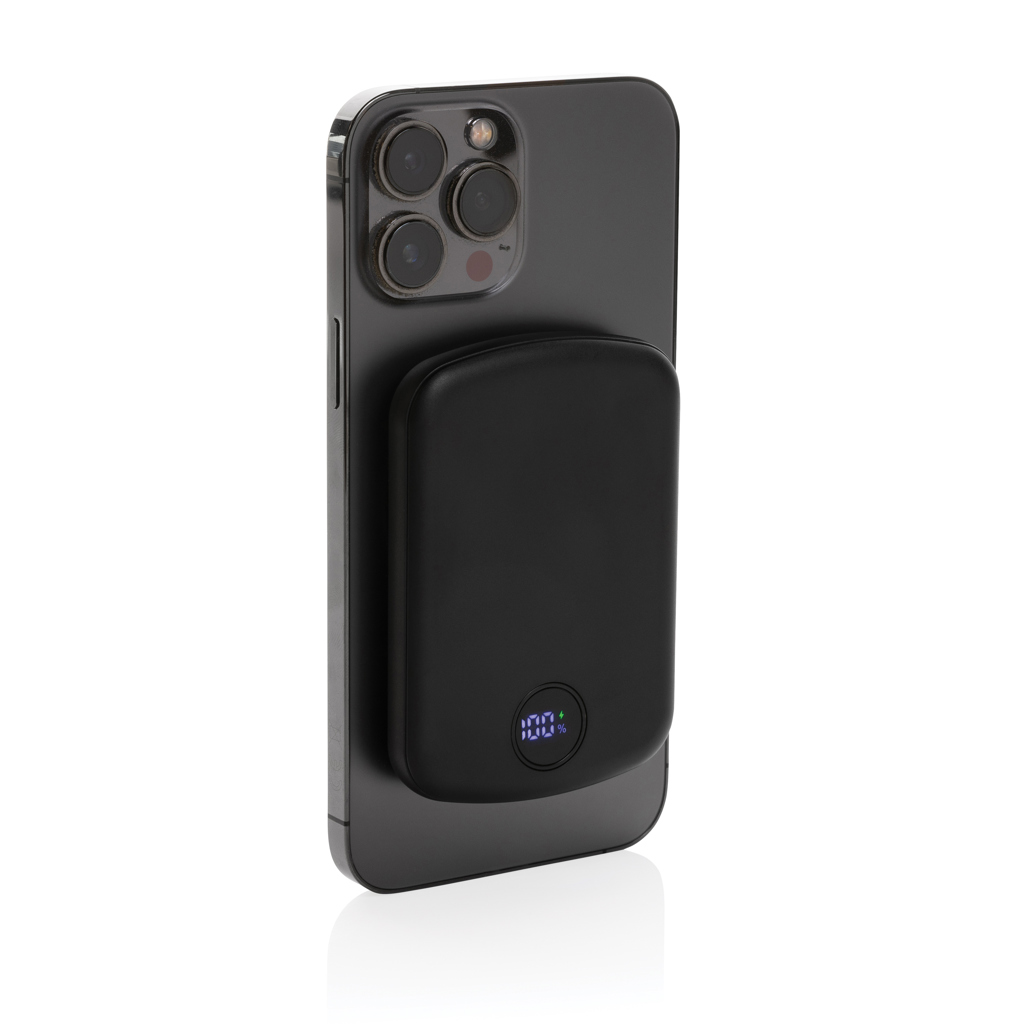 MagBoost 5.000mAh magnetische Powerbank aus RCS rec. Plastik, schwarz