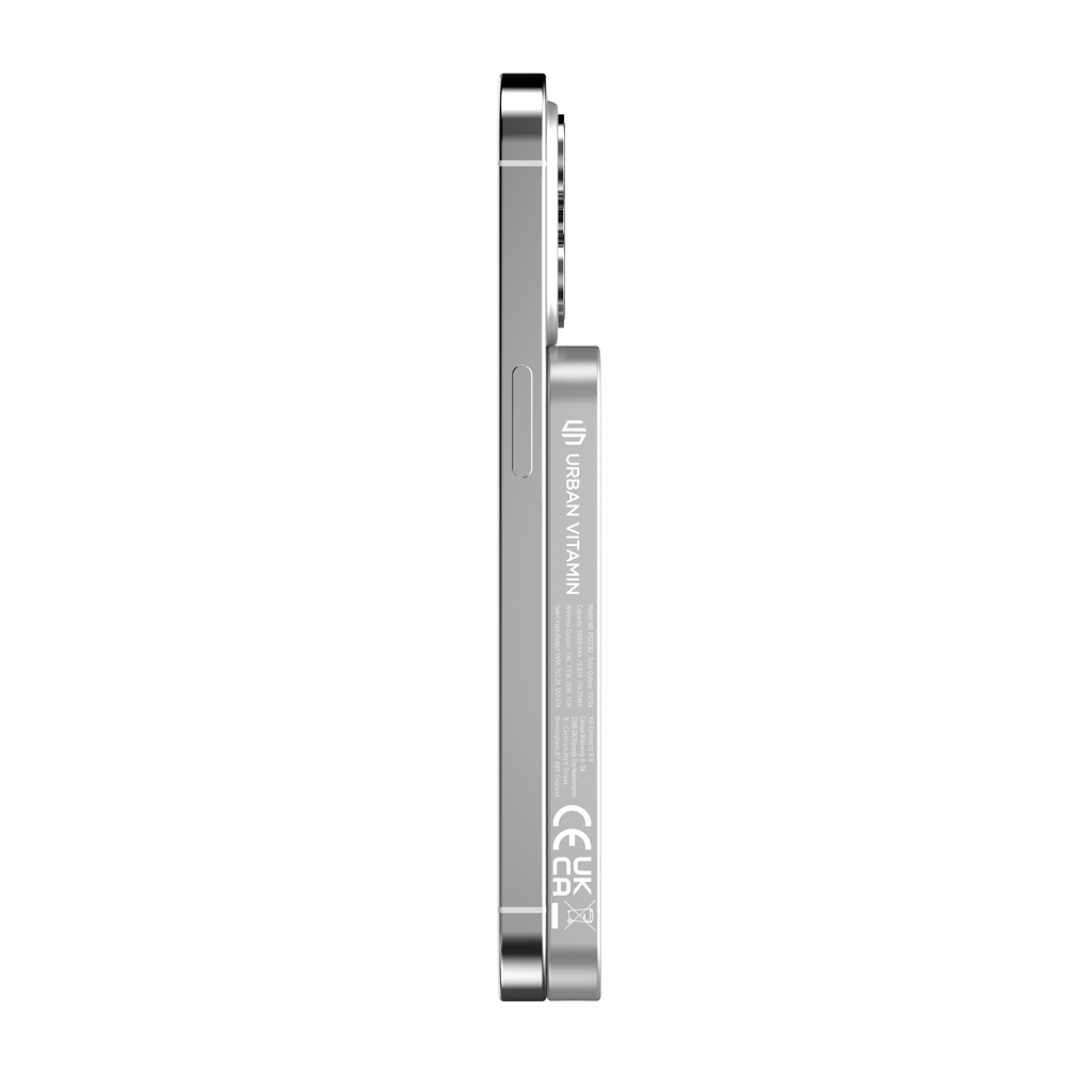 Urban Vitamin Richmond 5000mAh Powerbank aus RCS Plastik/Alu, silber