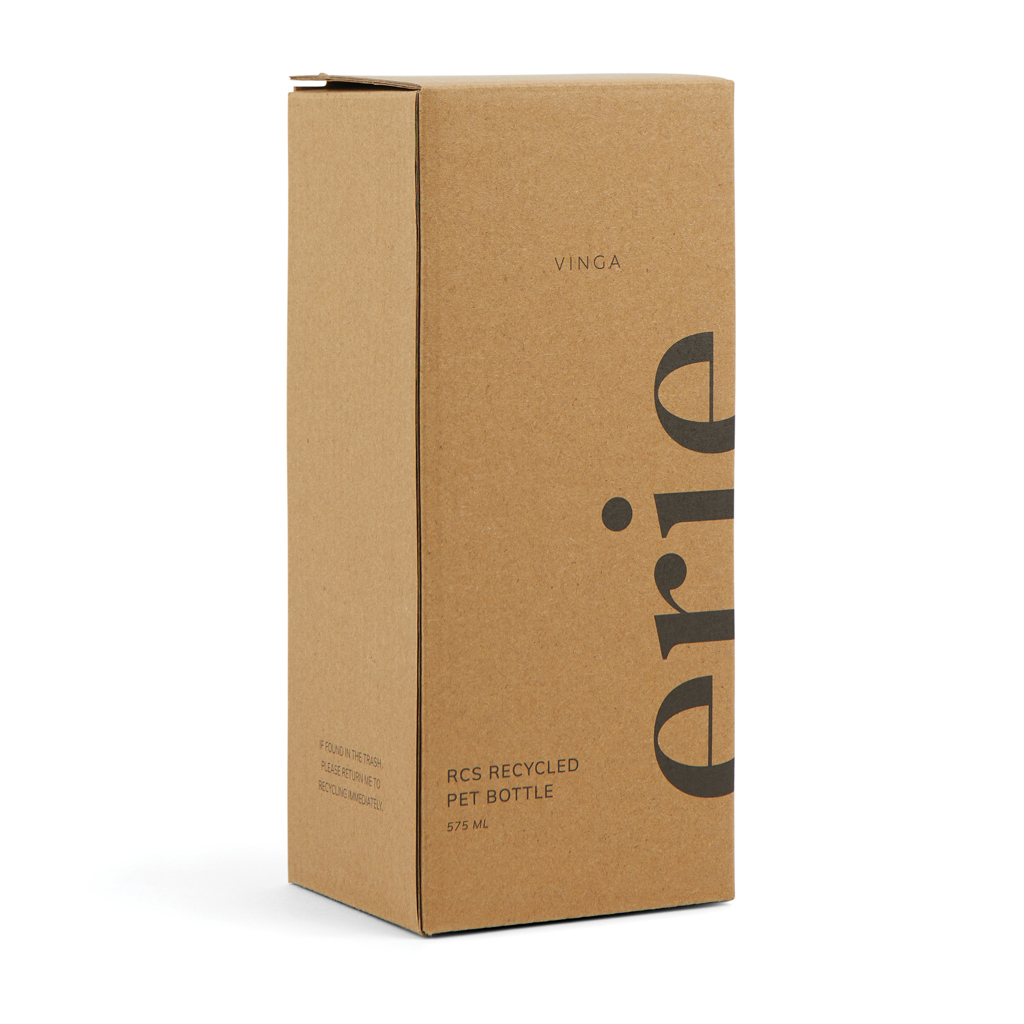 VINGA Erie 575ml Flasche aus RCS recyceltem PET, transparent
