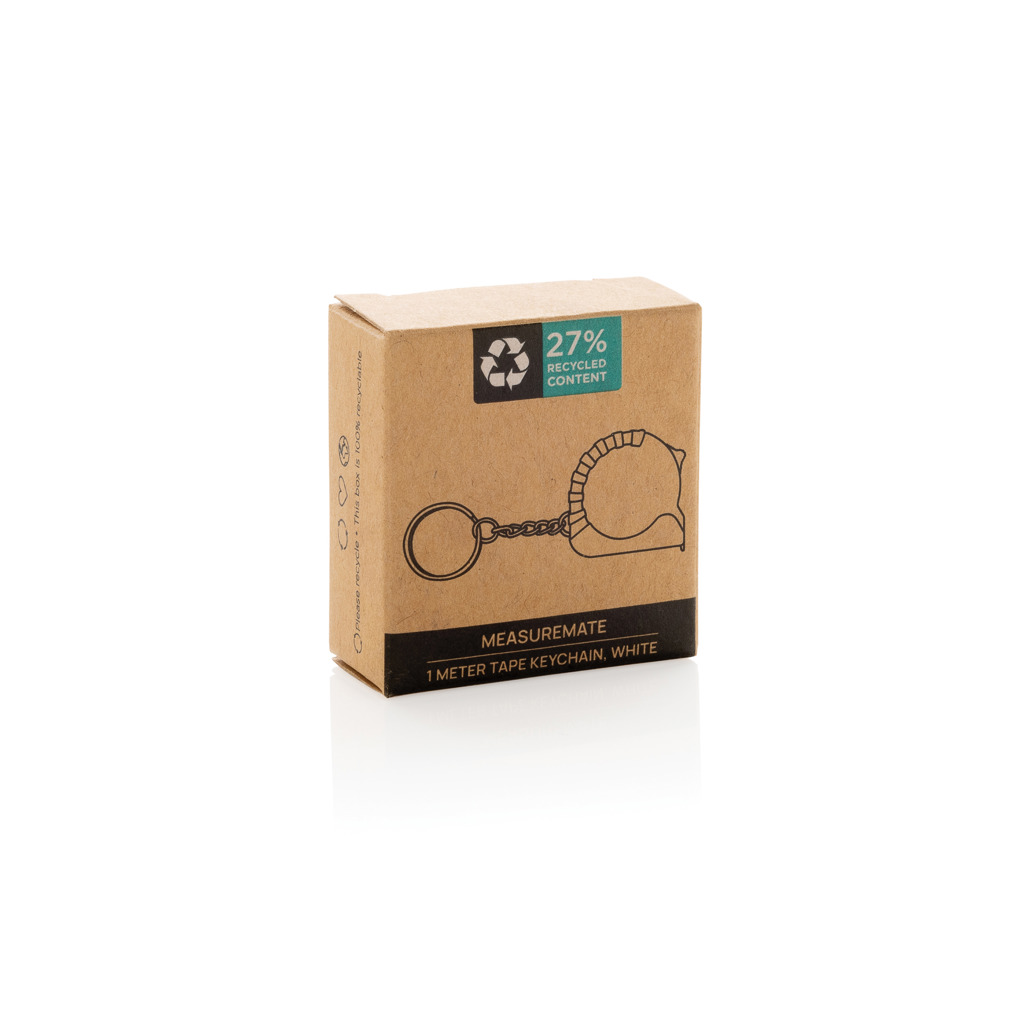 MeasureMate 1m Schlüsselband aus RCS recyceltem ABS, weiß