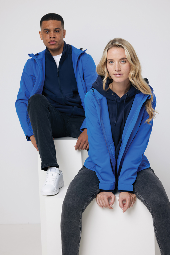 IQONIQ Makalu Herren Softshelljacke aus recyceltem Polyester, Königsblau L