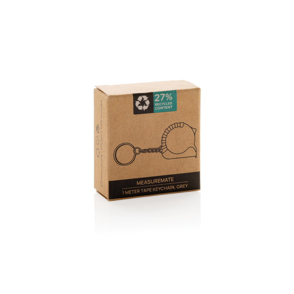 MeasureMate 1m Schlüsselband aus RCS recyceltem ABS, grau