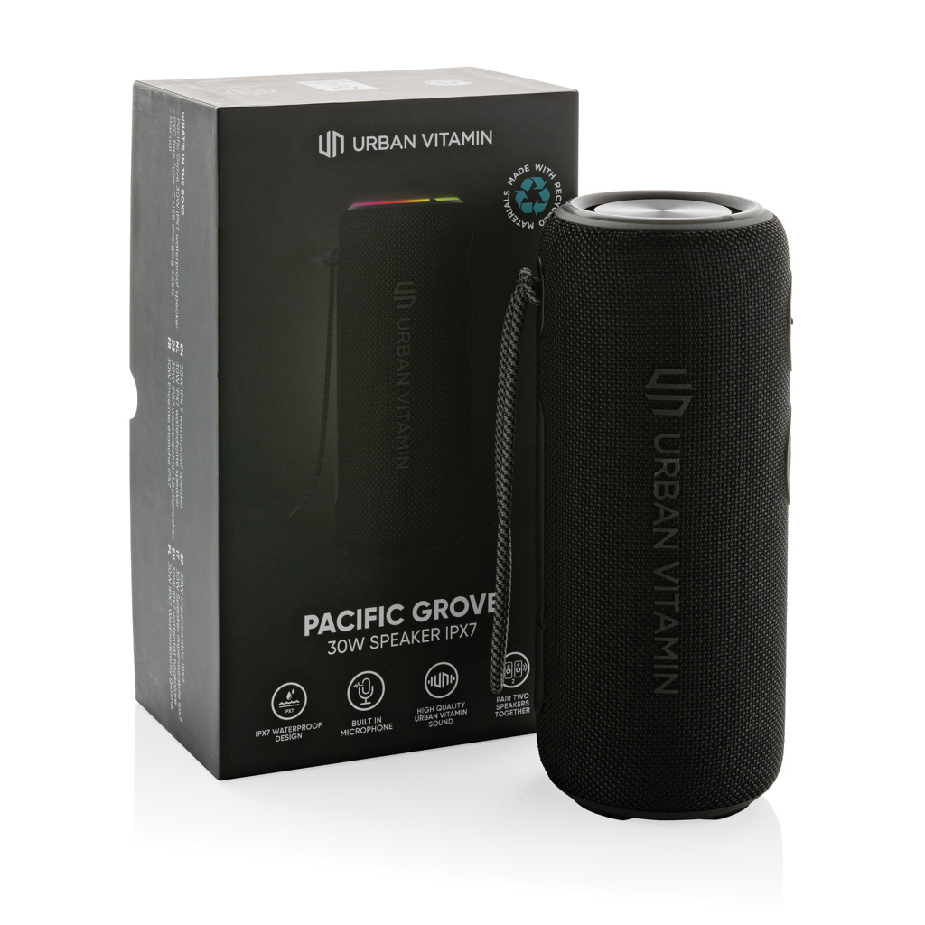 Urban Vitamin Pacific Grove 30W IPX7 Speaker aus RCS Plastik, schwarz