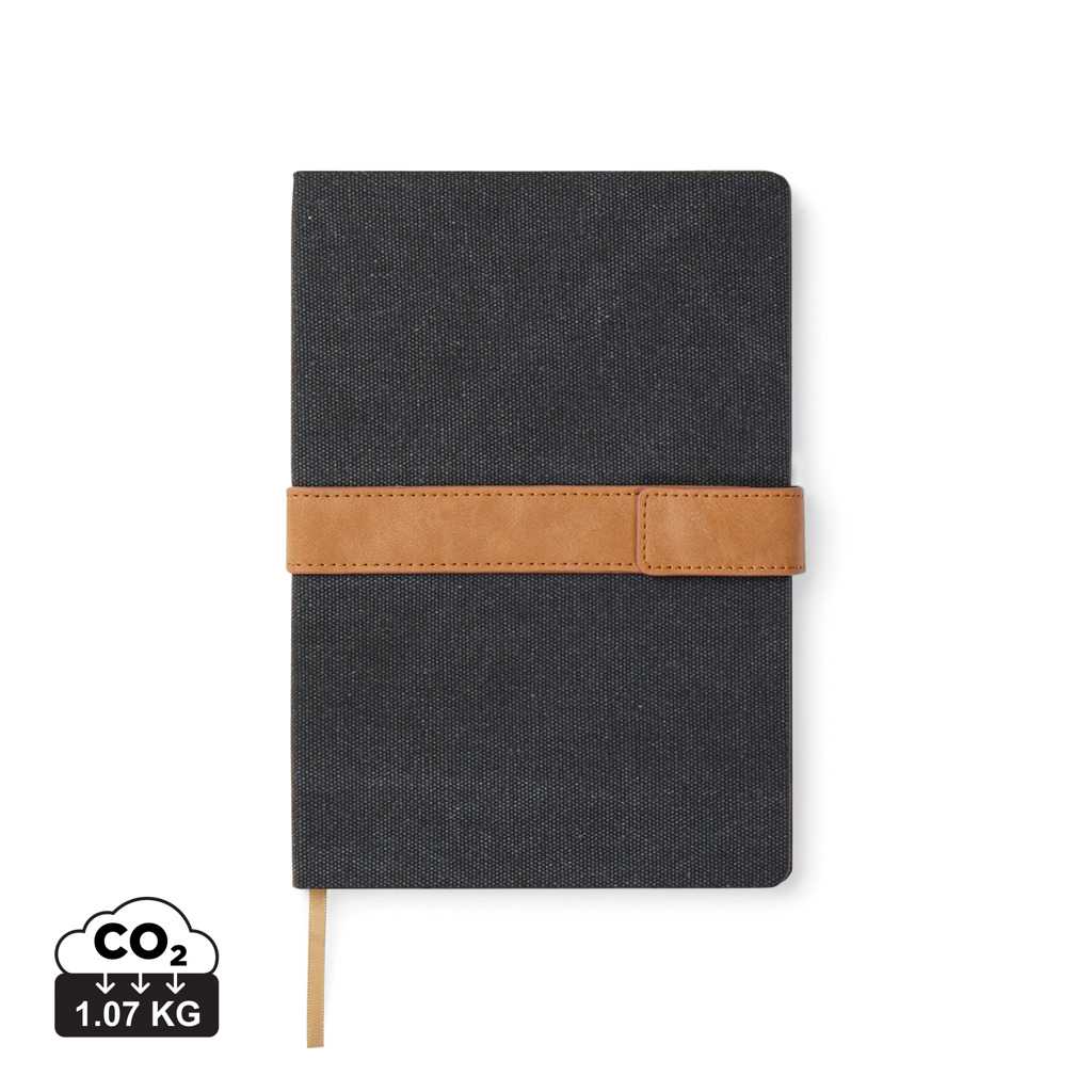 VINGA Bosler Notizbuch aus RCS recyceltem Papier, schwarz