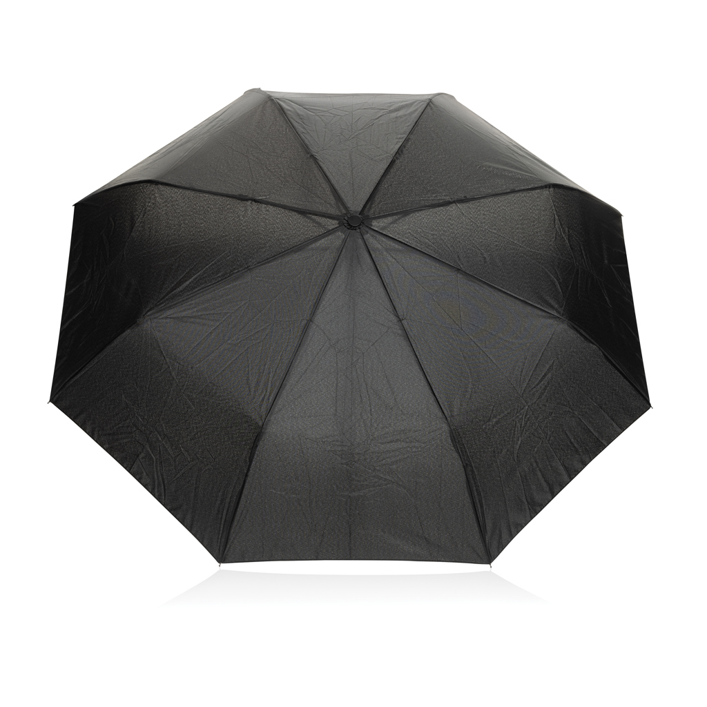 Yara 21“ AWARE™ rPET Regenschirm mit Karabiner, schwarz