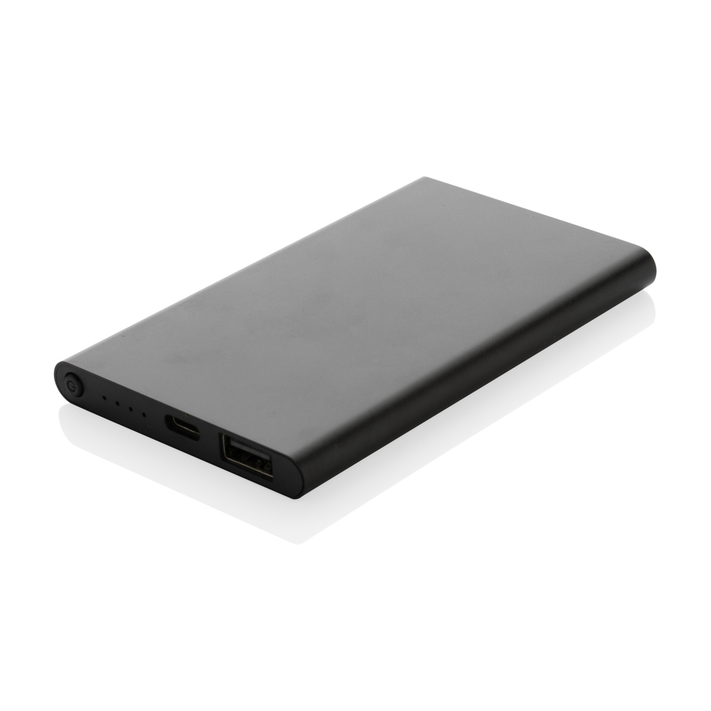 4.000mAh Type-C Powerbank aus RCS recyeltem ABS & Aluminium, schwarz