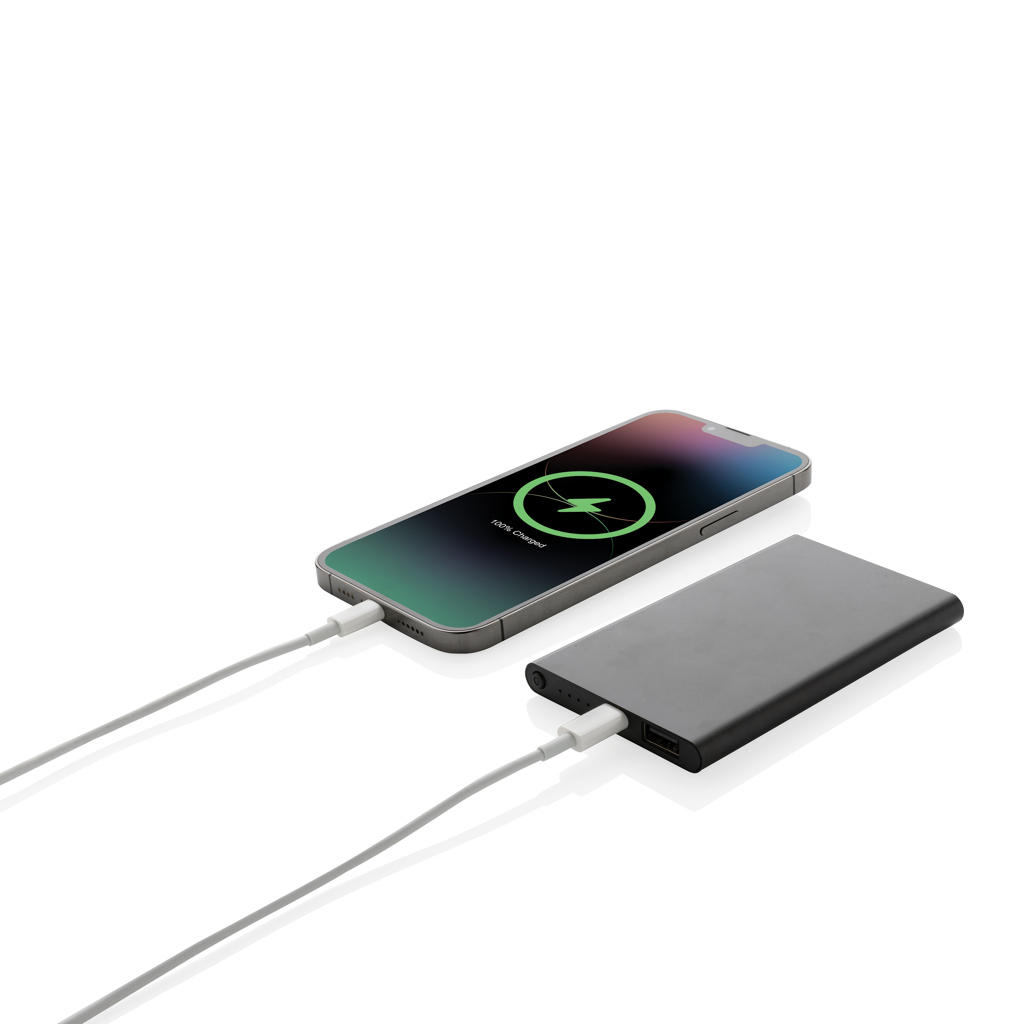 4.000mAh Type-C Powerbank aus RCS recyeltem ABS & Aluminium, schwarz