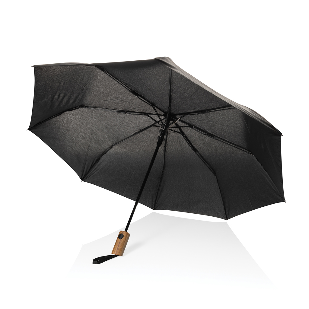 Kaycey 21“ Auto-Open Mini-Regenschirm aus AWARE™ rPET, schwarz