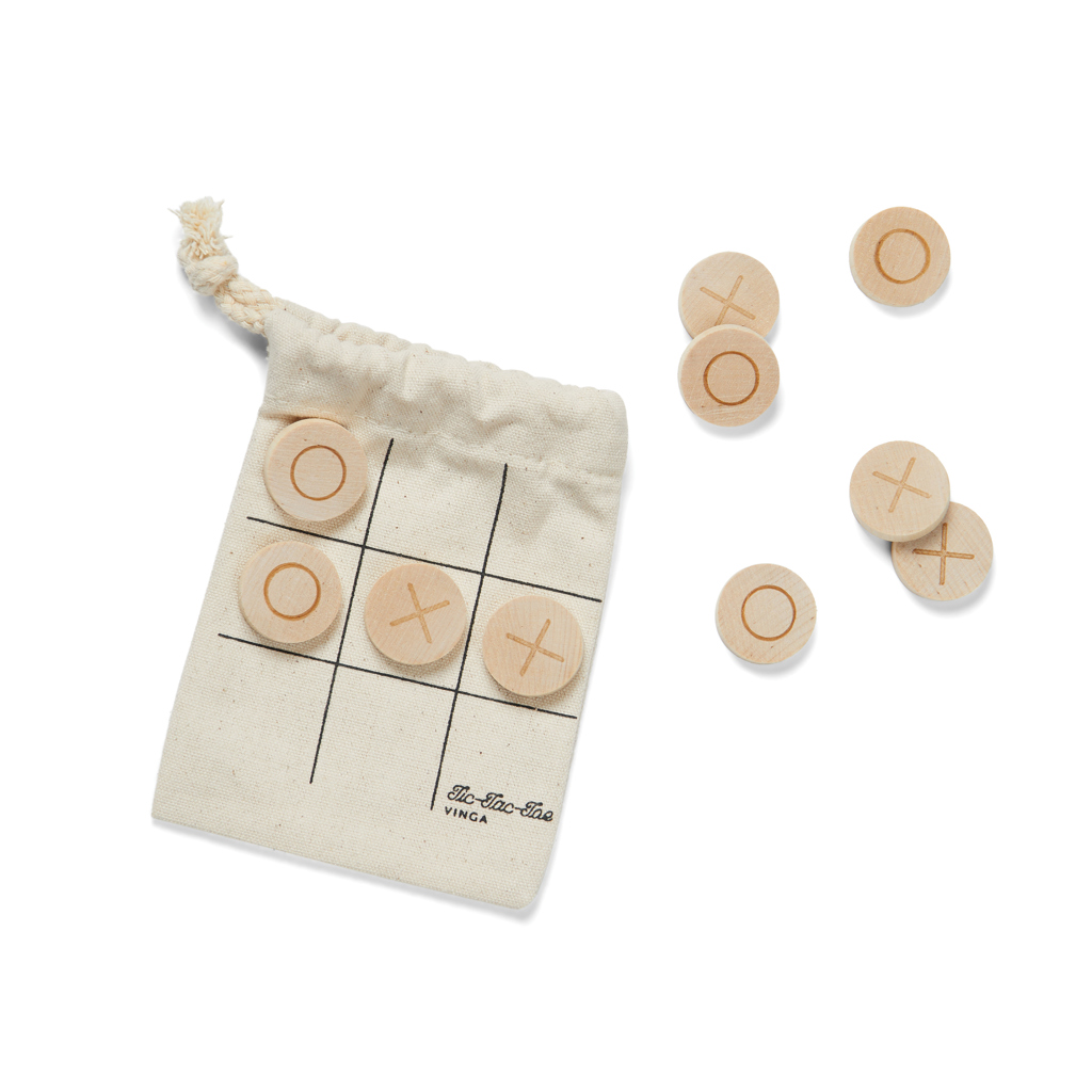 VINGA Tic-Tac-Toe Mini-Spiel, braun