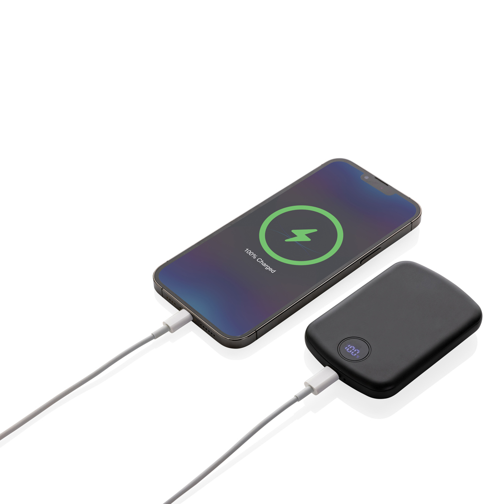 MagBoost 5.000mAh magnetische Powerbank aus RCS rec. Plastik, schwarz
