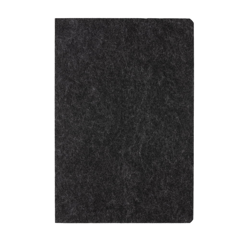 Phrase GRS-zertifiziertes A5-Notizbuch aus recyceltem Filz, schwarz