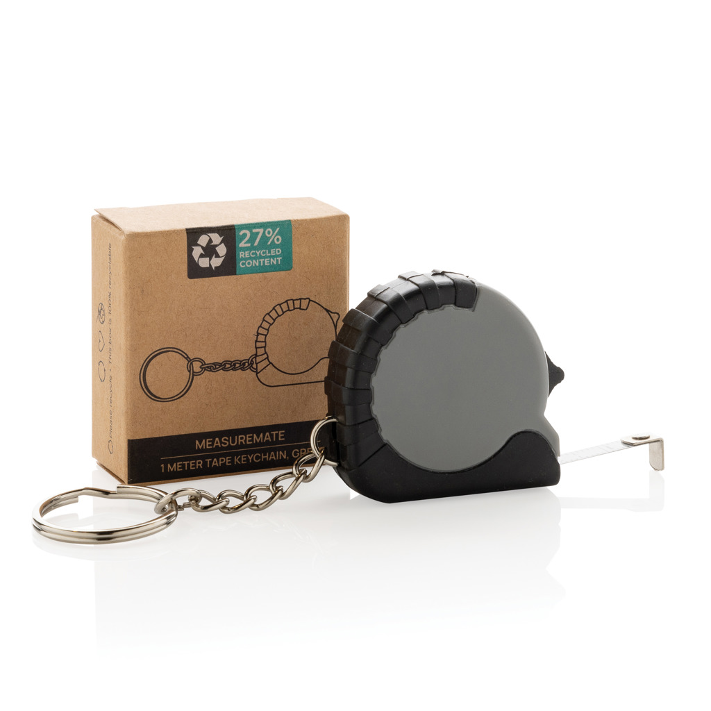 MeasureMate 1m Schlüsselband aus RCS recyceltem ABS, grau