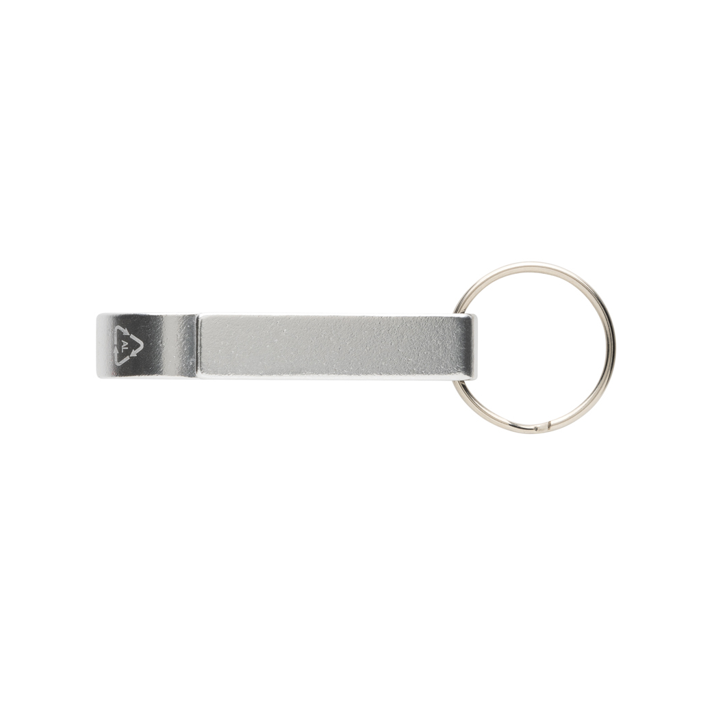 Flaschen- und Dosenöffner aus RCS recyceltem Aluminium, silber
