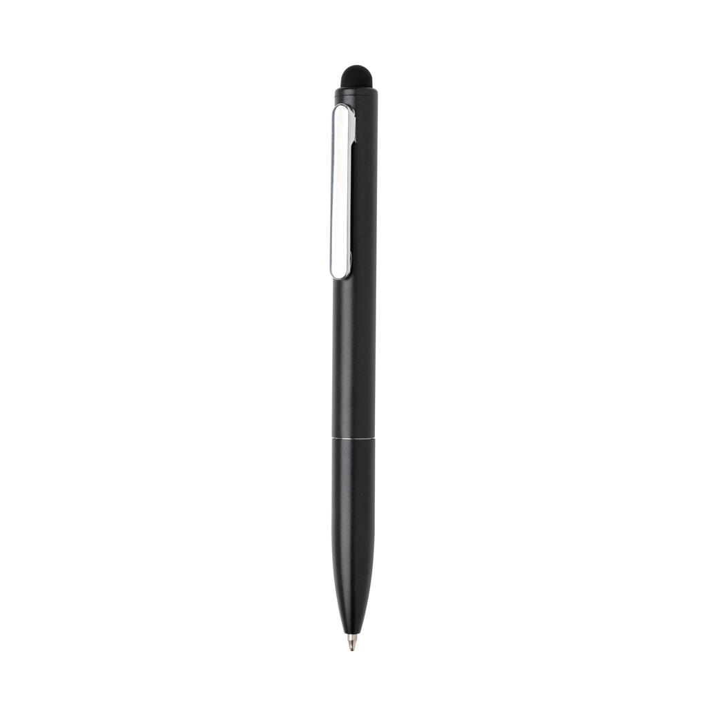 Kymi Stift mit Stylus aus RCS recyceltem Aluminum, schwarz