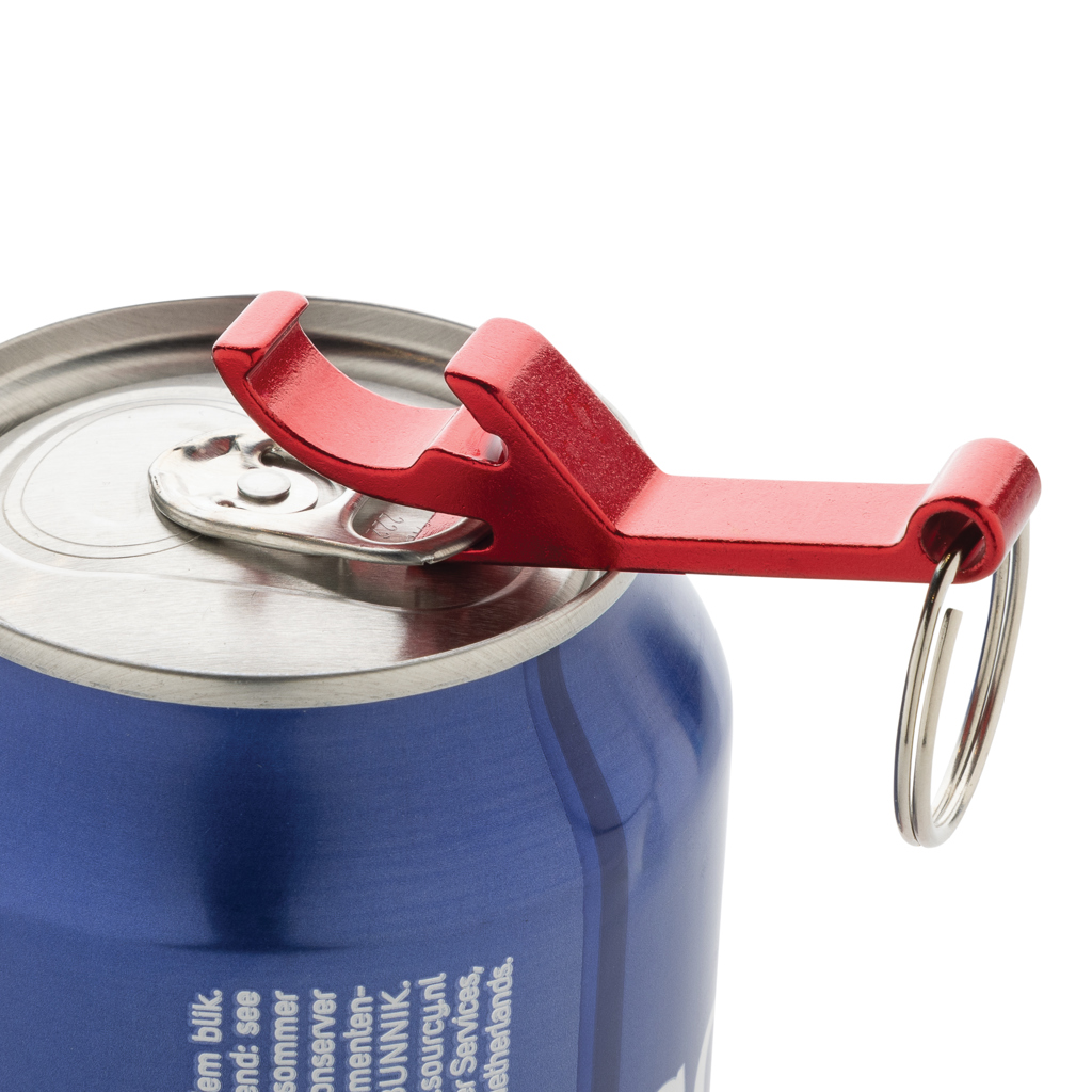 Flaschen- und Dosenöffner aus RCS recyceltem Aluminium, rot