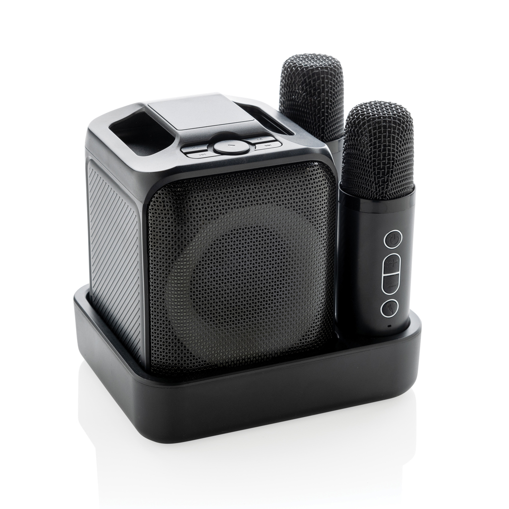 Singvibe Karaoke-Set mit Doppelmikrofon aus RCS rec. ABS, schwarz