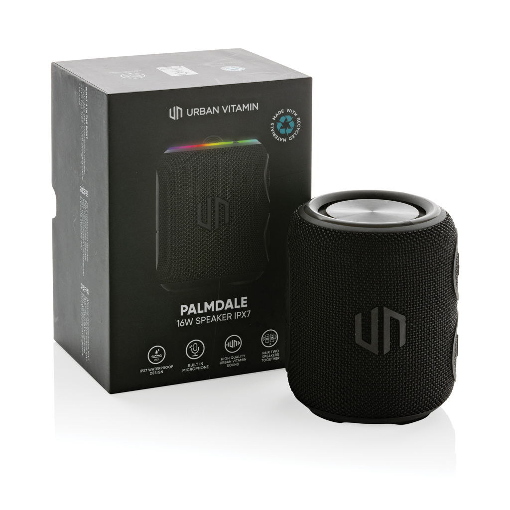 Urban Vitamin Palmdale 16W IPX 7 Speaker aus RCS rPlastik, schwarz