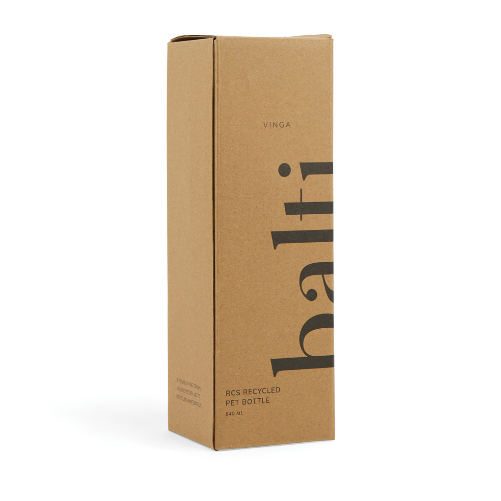VINGA Balti 600ml Flasche aus RCS recyceltem PET, schwarz