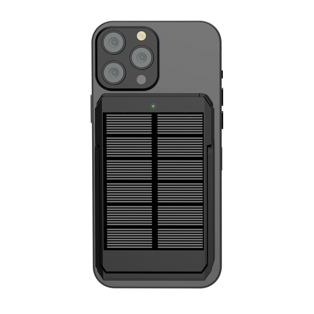Skywave 5000mah Solar Powerbank, 10W Wireless aus rPlastik, schwarz