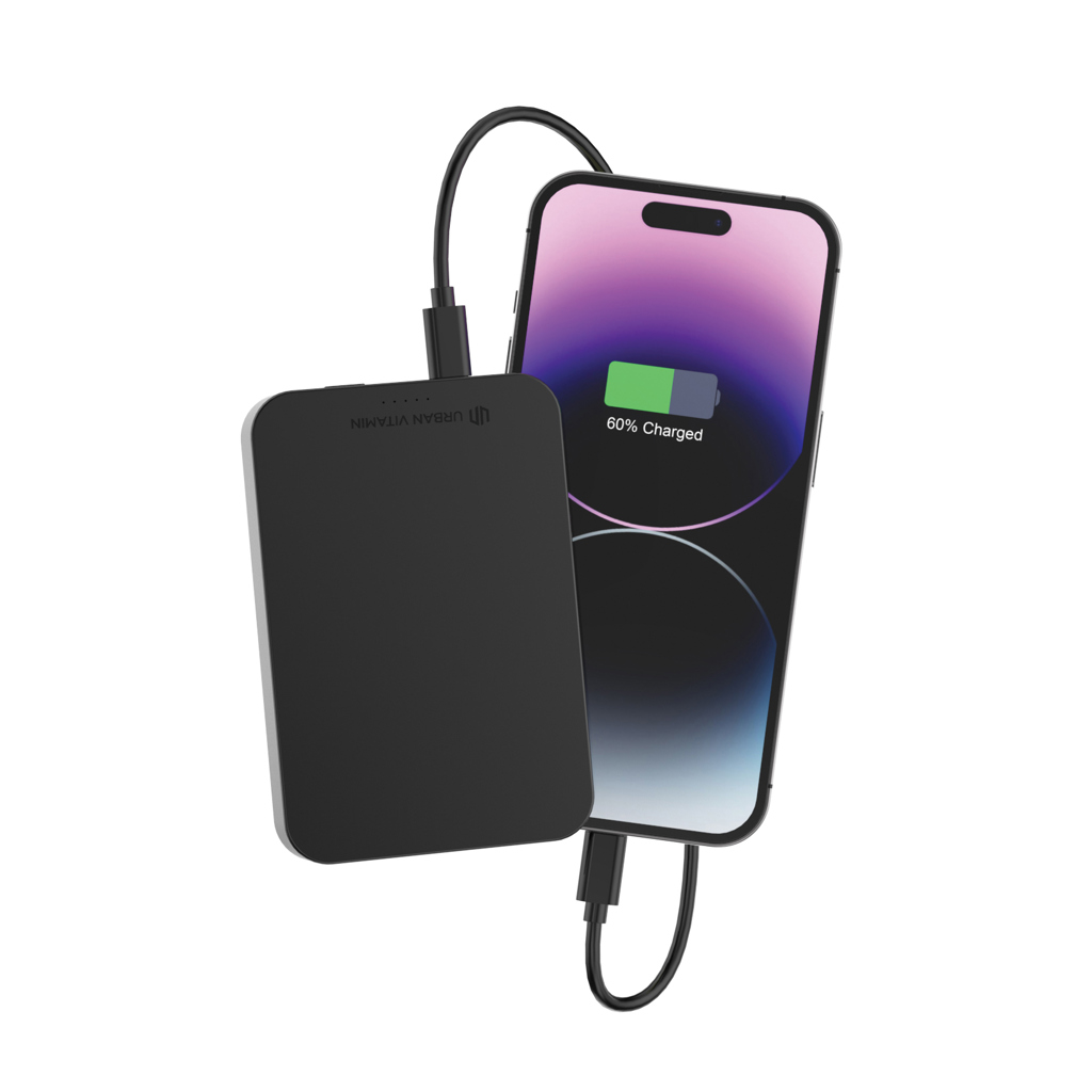 Urban Vitamin Compton 10000mAh Powerbank aus RCS Plastik/Alu, schwarz