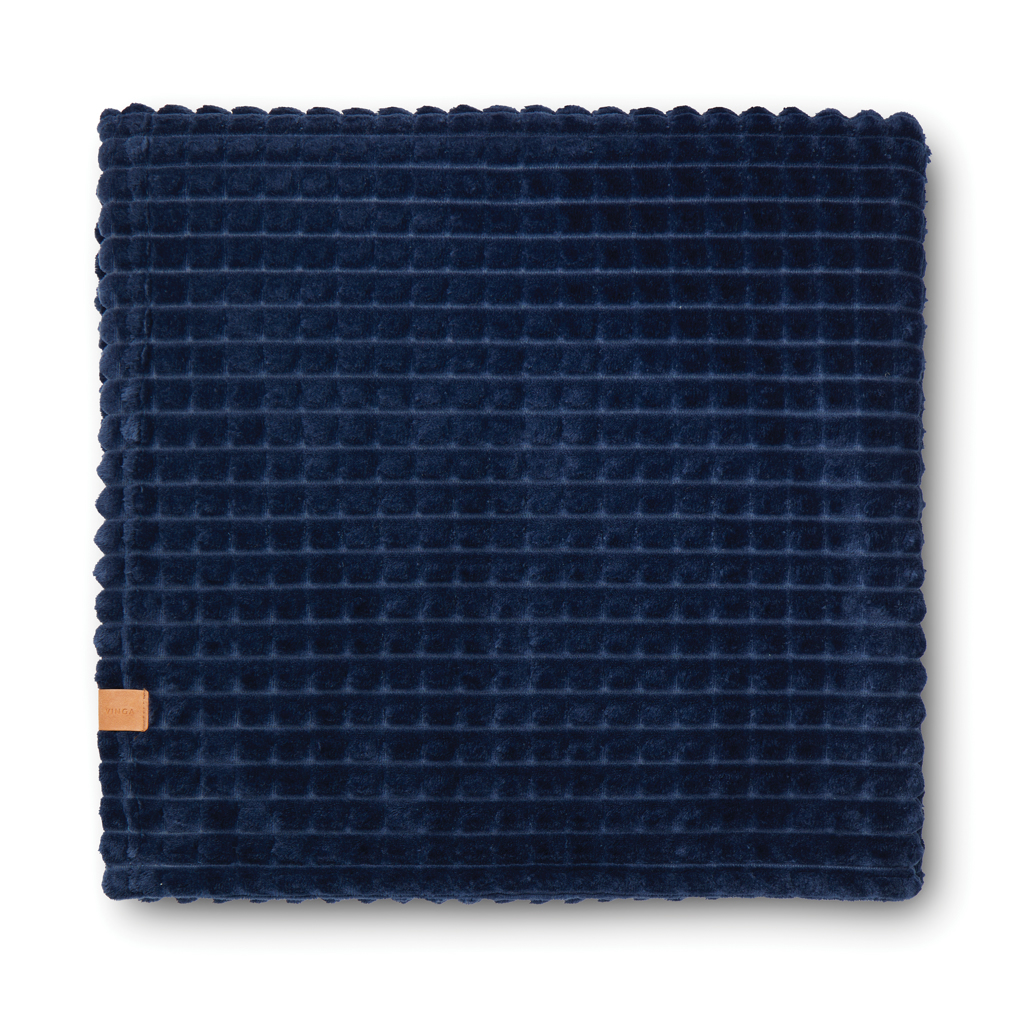 VINGA Branson Decke aus GRS recyceltem PET, navy blau