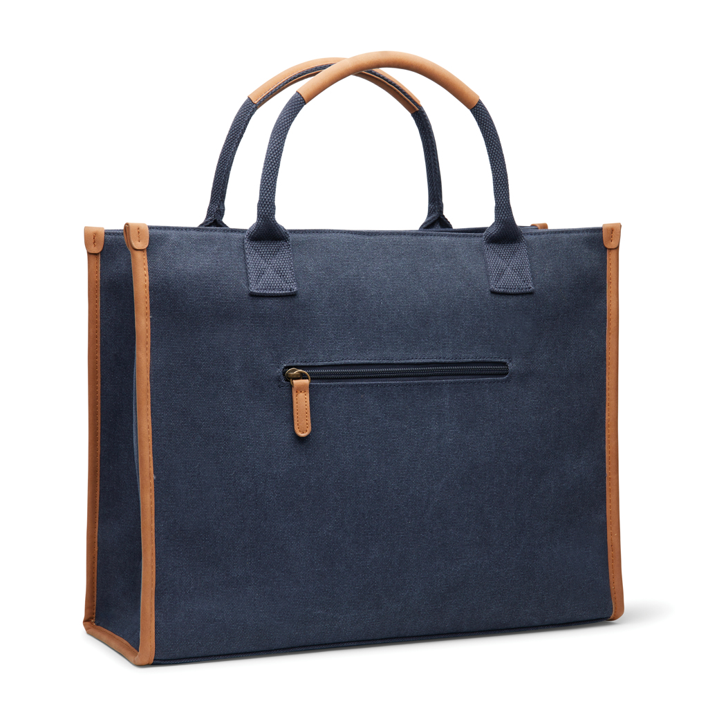 VINGA Bosler Büro-Tasche aus RCS recyceltem Canvas, navy blau